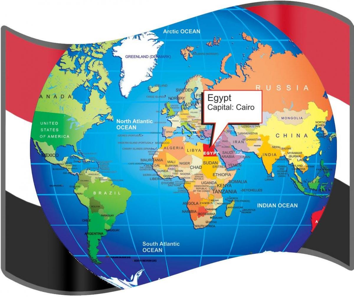 카이로에 위치하는 세계 지도